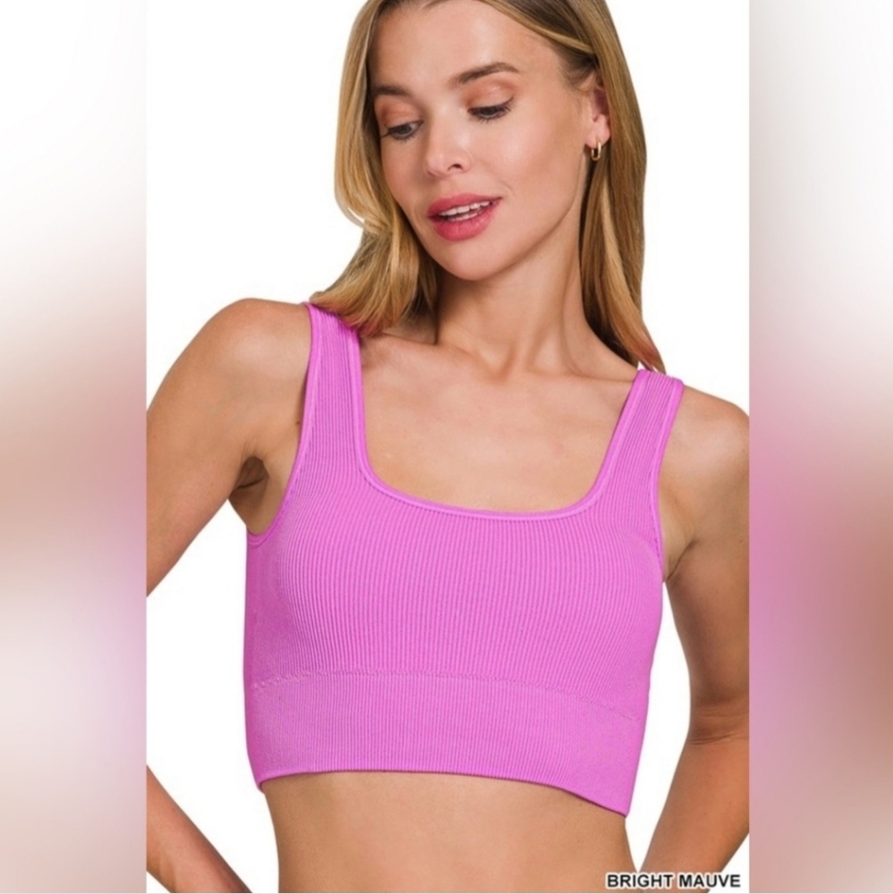 Zenana Mauve Ribbed Bralette/Crop Top